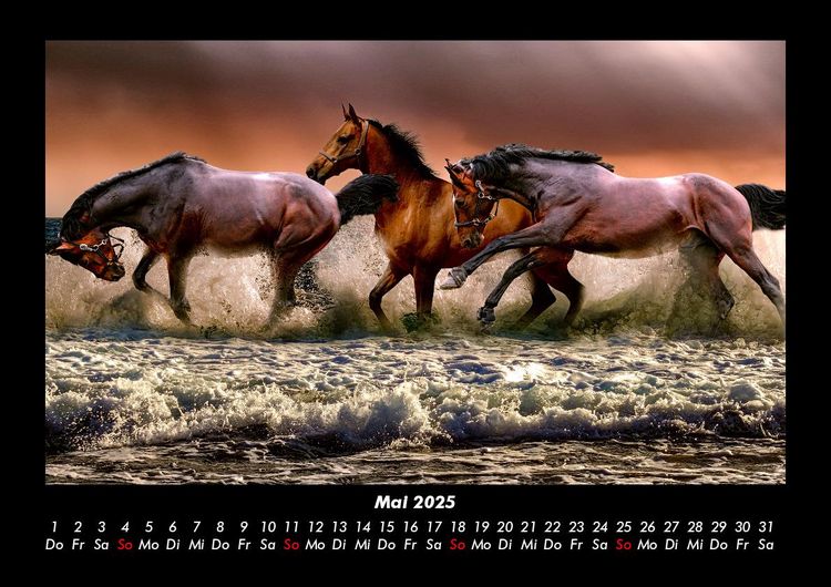 Produktbild: Pferde Kalender 2025 Fotokalender DIN A3