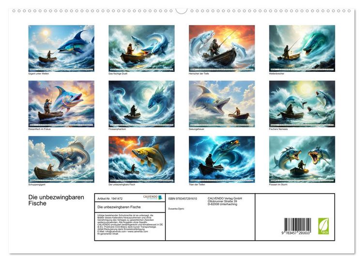 Produktbild: Die unbezwingbaren Fische (hochwertiger Premium Wandkalender 2026 DIN A2 quer), Kunstdruck in Hochglanz