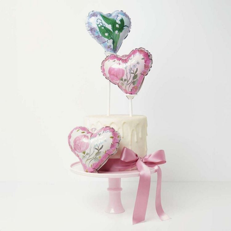 Produktbild: Mini Folienballon Set, Florale Herzen