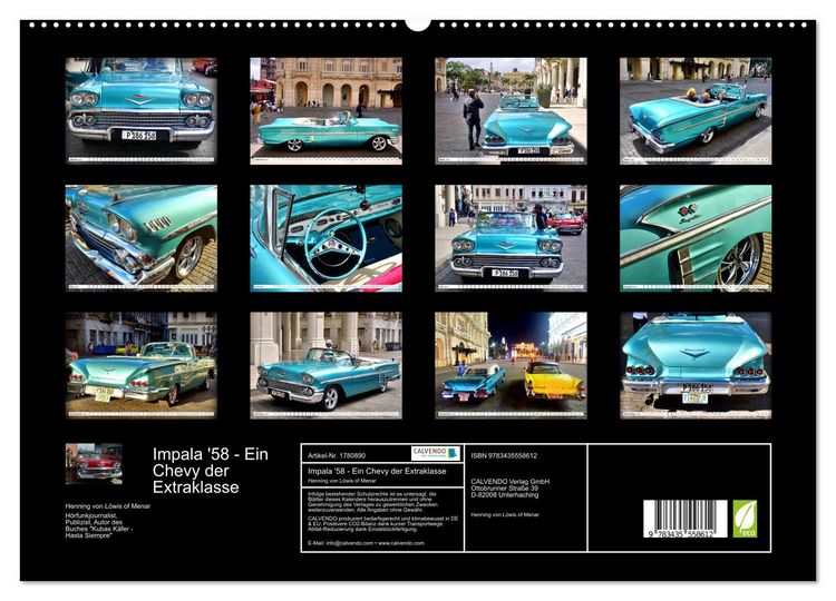Produktbild: Impala '58 - Ein Chevy der Extraklasse (hochwertiger Premium Wandkalender 2025 DIN A2 quer), Kunstdruck in Hochglanz