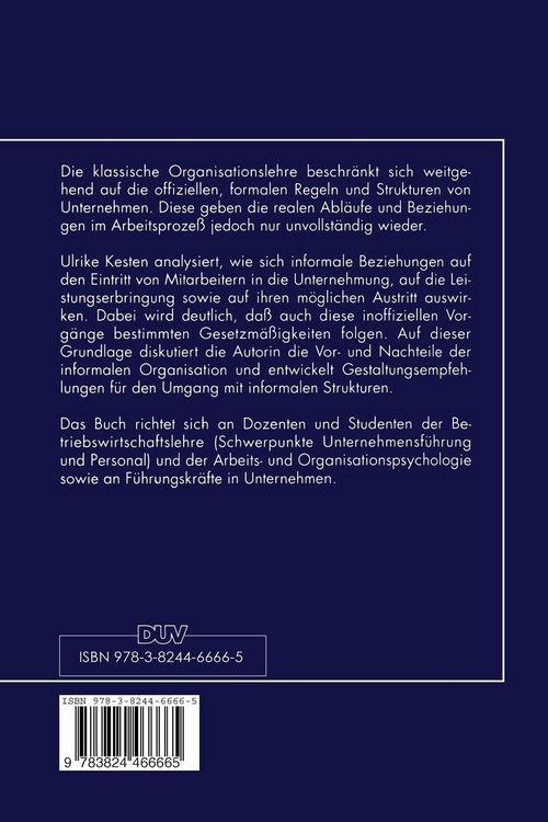 Produktbild: Informale Organisation und Mitarbeiter-Lebenszyklus