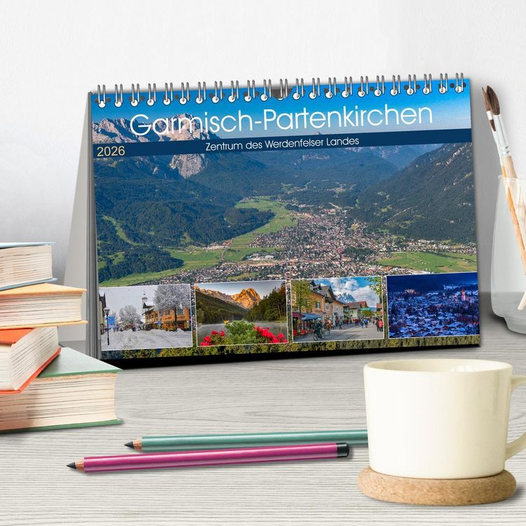 Produktbild: Garmisch-Partenkirchen - Zentrum des Werdenfelser Landes (Tischkalender 2026 DIN A5 quer), CALVENDO Monatskalender