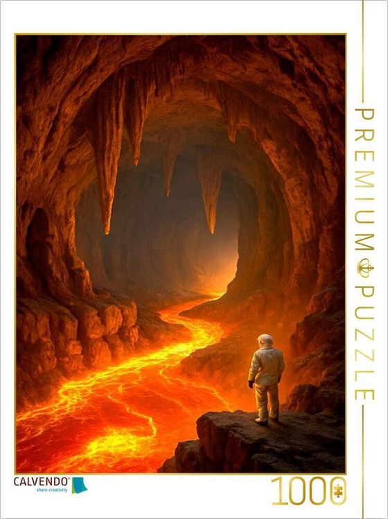 Produktbild: CALVENDO Puzzle Lavastr&ouml;me in einer H&ouml;hle | 1000 Teile Lege-Gr&ouml;&szlig;e 64x48cm Foto-Puzzle f&uuml;r gl&uuml;ckliche Stunden