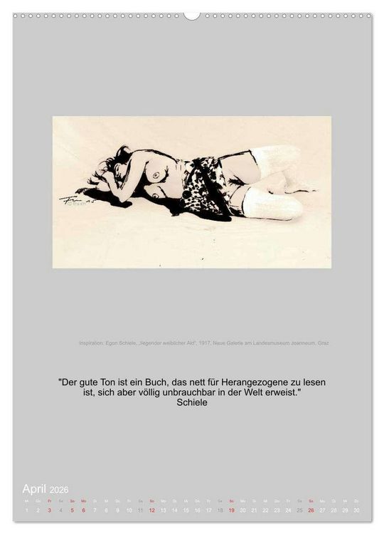 Produktbild: EROTISCHE BODYPAINTING ZITATE - HOMMAGE AN KLIMT, SCHIELE UND PICASSO (Wandkalender 2026 DIN A2 hoch), CALVENDO Monatskalender