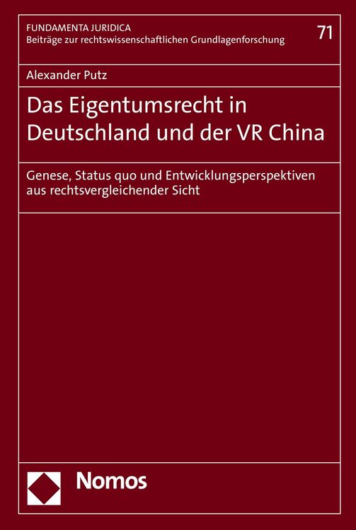 Produktbild: Das Eigentumsrecht in Deutschland und der VR China