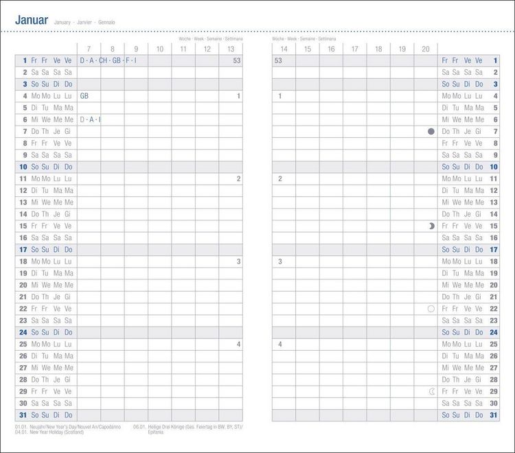 Produktbild: Monats-Taschenkalender, schwarz 2027