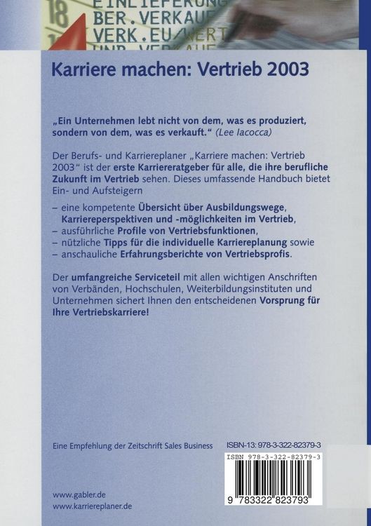 Produktbild: Karriere machen Vertrieb 2003