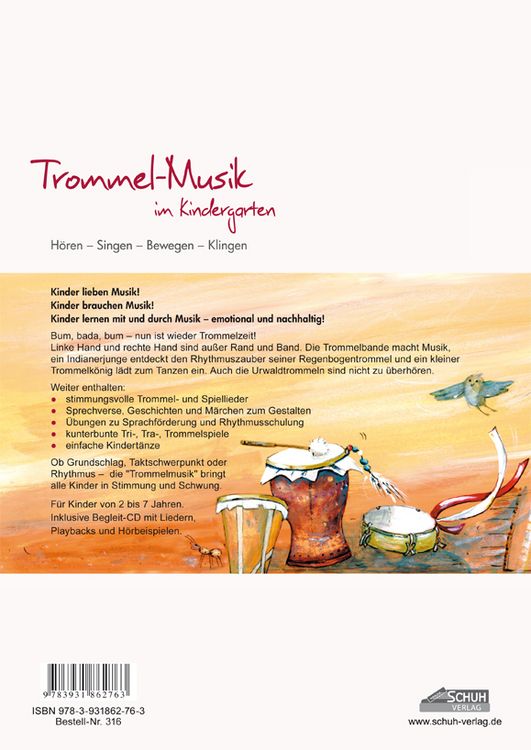 Produktbild: Trommel-Musik im Kindergarten (inkl. Lieder-CD)