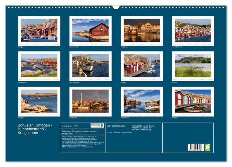 Produktbild: Bohusl&auml;n. Sm&ouml;gen - Hunnebostrand - Kungshamn (Wandkalender 2027 DIN A2 quer), CALVENDO Monatskalender