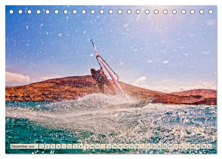 Produktbild: Windsurfing - extrem cool (Tischkalender 2026 DIN A5 quer), CALVENDO Monatskalender