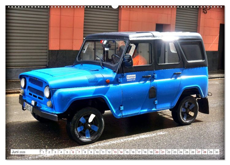 Produktbild: Cuba Jeeps - Gel&auml;ndewagen Oldtimer (Wandkalender 2026 DIN A2 quer), CALVENDO Monatskalender