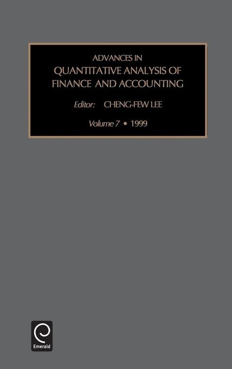 Produktbild: Advances in Quantitative Analysis of Finance and Accounting