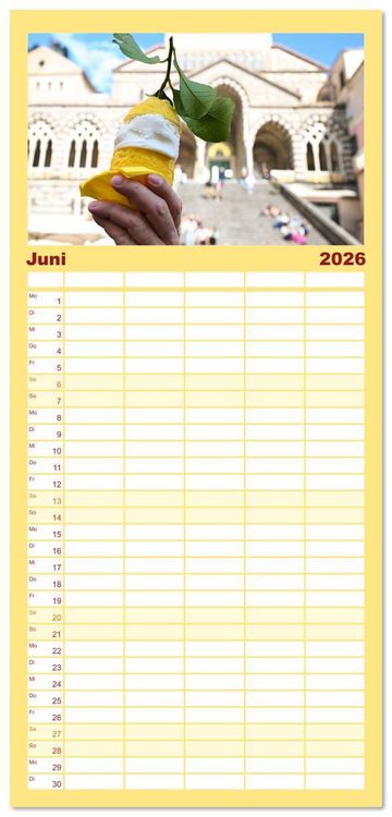 Produktbild: Familienplaner 2026 - Sehnsuchtsort Amalfik&uuml;ste mit 5 Spalten (Wandkalender, 21 x 45 cm) CALVENDO