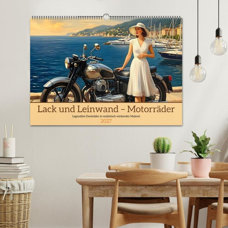 Produktbild: Lack und Leinwand &ndash; Motorr&auml;der (Wandkalender 2027 DIN A2 quer), CALVENDO Monatskalender