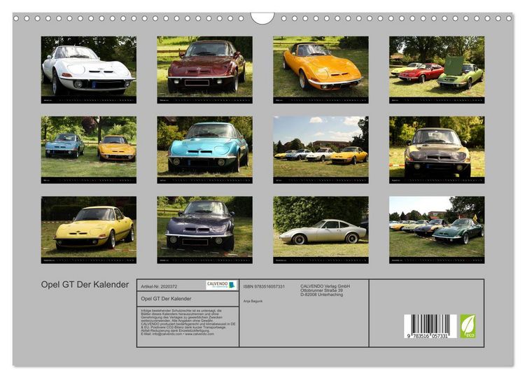 Produktbild: Opel GT Der Kalender (Wandkalender 2026 DIN A3 quer), CALVENDO Monatskalender