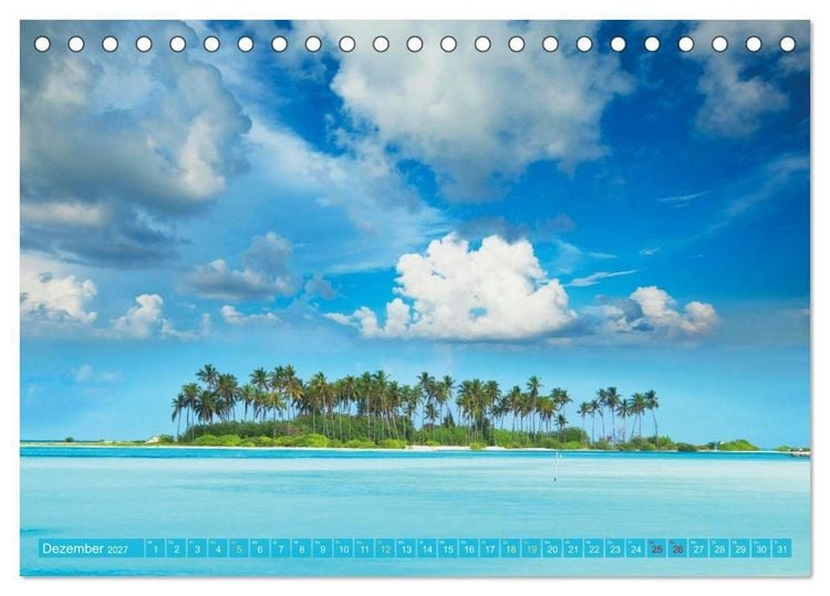 Produktbild: Die Malediven: Fluchtpunkt Sehnsucht (Tischkalender 2027 DIN A5 quer), CALVENDO Monatskalender