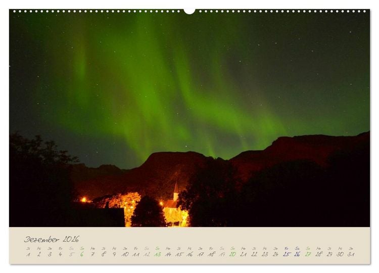 Produktbild: Zauber des Nordlichts - Aurora borealis (hochwertiger Premium Wandkalender 2026 DIN A2 quer), Kunstdruck in Hochglanz