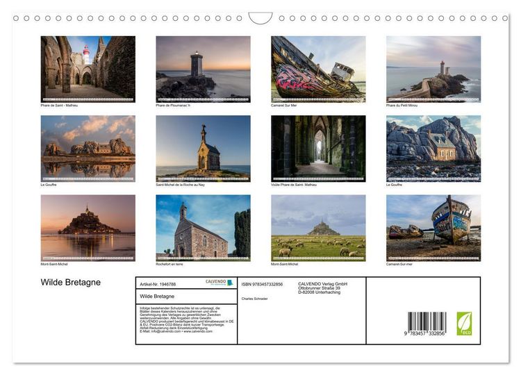 Produktbild: Wilde Bretagne (Wandkalender 2026 DIN A3 quer), CALVENDO Monatskalender