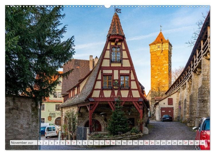Produktbild: Ein Spaziergang durch Rothenburg ob der Tauber (hochwertiger Premium Wandkalender 2027 DIN A2 quer), Kunstdruck in Hochglanz