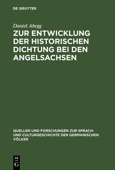Produktbild: Zur Entwicklung der historischen Dichtung bei den Angelsachsen