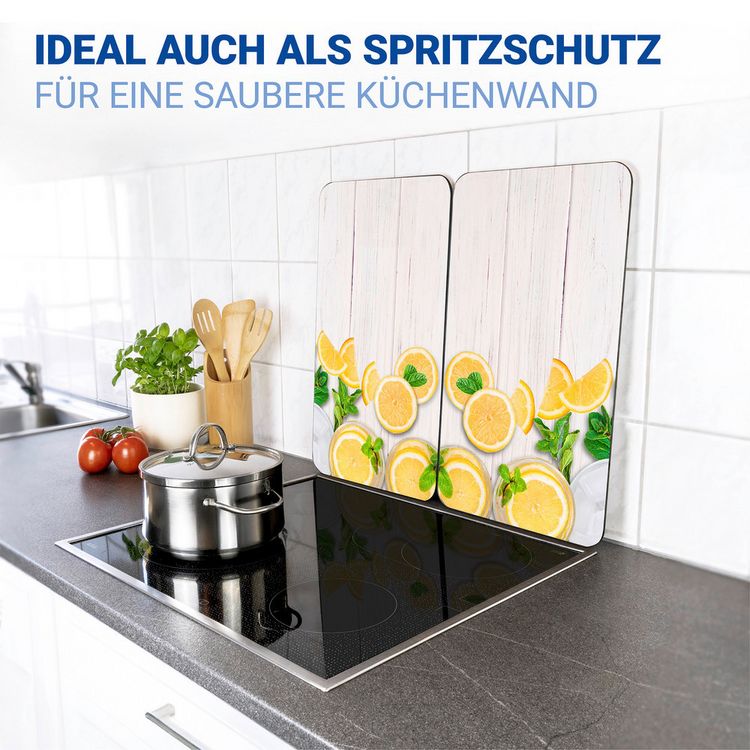 Produktbild: Herdabdeckplatte Universal Mod. Zitronen, 2er Set, f&uuml;r alle Herdarten geeignet