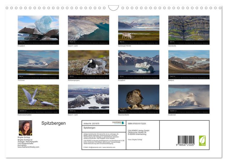 Produktbild: Spitzbergen (Wandkalender 2026 DIN A3 quer), CALVENDO Monatskalender