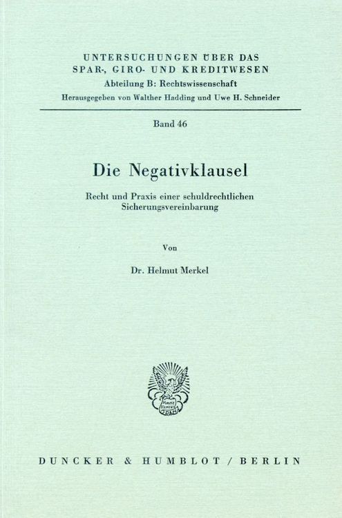 Produktbild: Die Negativklausel.