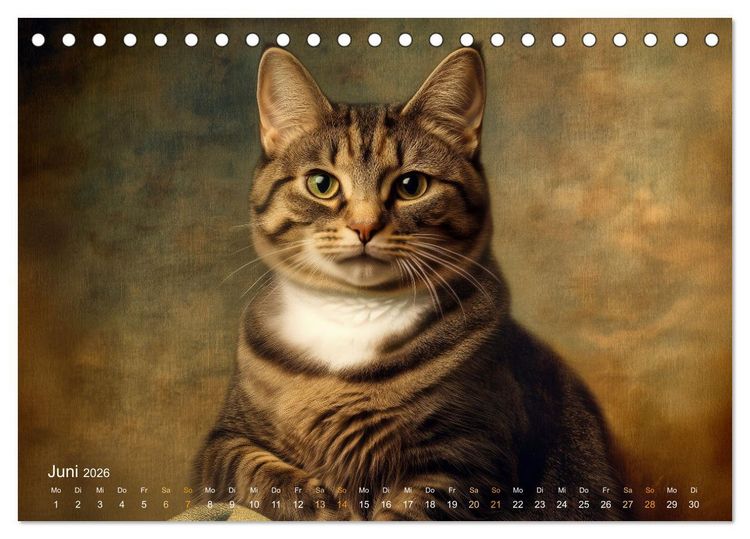 Produktbild: Katzenkunstwerke (Tischkalender 2026 DIN A5 quer), CALVENDO Monatskalender