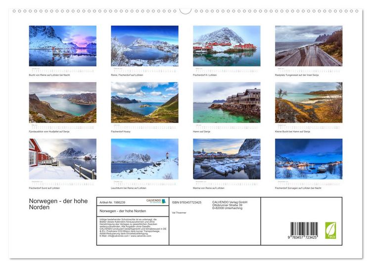 Produktbild: Norwegen - der hohe Norden (hochwertiger Premium Wandkalender 2026 DIN A2 quer), Kunstdruck in Hochglanz