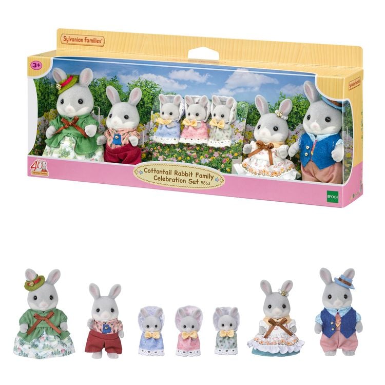 Produktbild: Sylvanian Families 5863 - Waldkaninchen Familie Festtagsset, 40. Jubil&auml;um