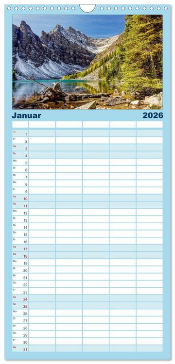 Produktbild: Familienplaner 2026 - West-Kanada mit 5 Spalten (Wandkalender, 21 x 45 cm) CALVENDO