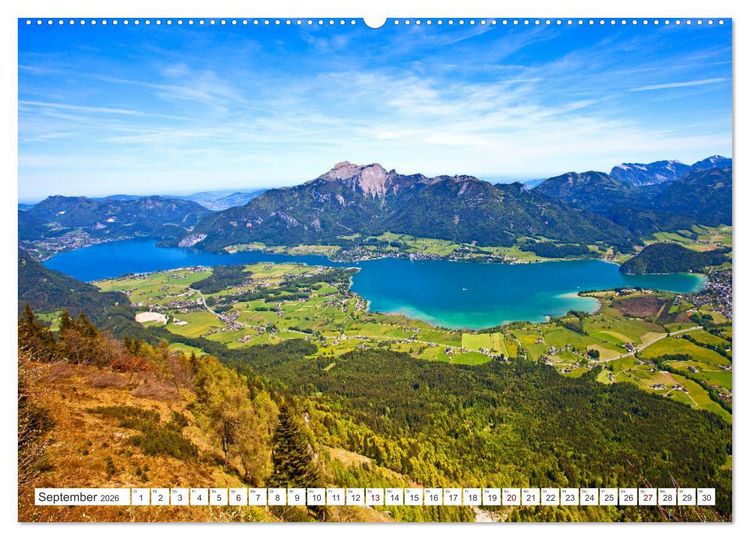 Produktbild: Der sch&ouml;ne Wolfgangsee im Salzkammergut (hochwertiger Premium Wandkalender 2026 DIN A2 quer), Kunstdruck in Hochglanz