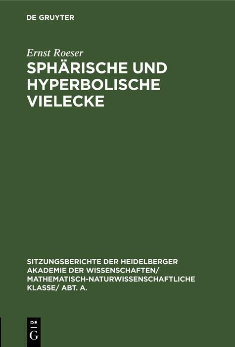 Produktbild: Sph&auml;rische und hyperbolische Vielecke