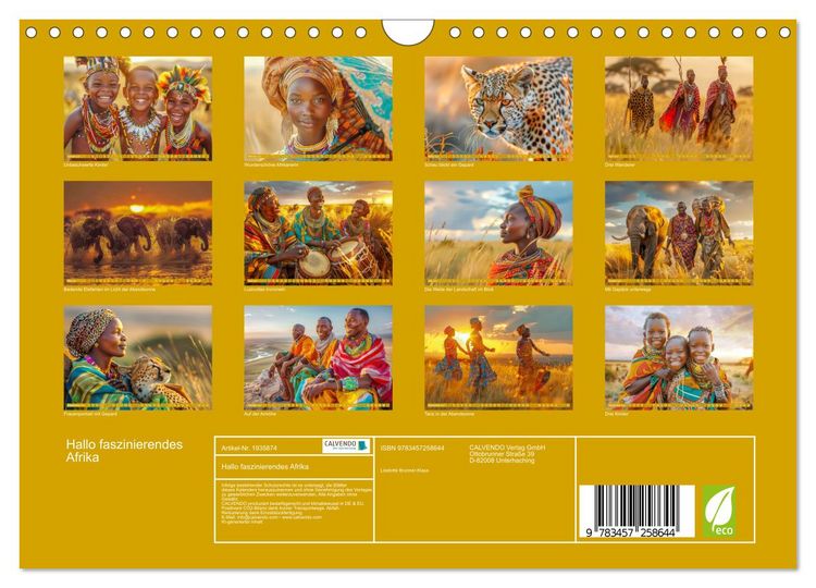 Produktbild: Hallo faszinierendes Afrika (Wandkalender 2026 DIN A4 quer), CALVENDO Monatskalender