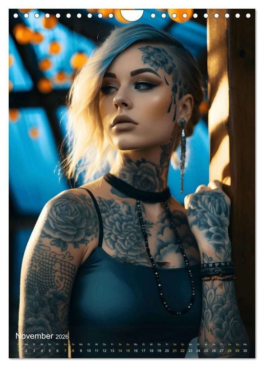 Produktbild: Tattoo Sch&ouml;nheiten - zw&ouml;lf Monate, zw&ouml;lf Frauen und jede Menge Tattoos (Wandkalender 2026 DIN A4 hoch), CALVENDO Monatskalender