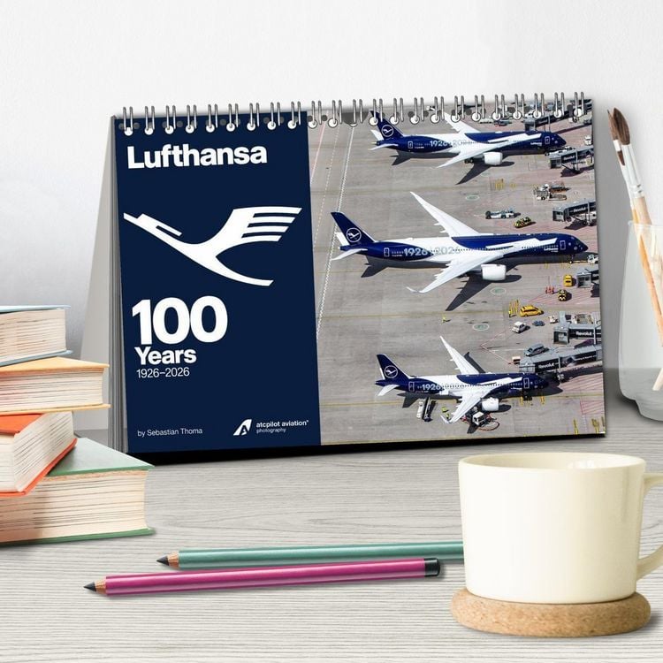 Produktbild: Lufthansa 100 Years (Tischkalender 2027 DIN A5 quer), CALVENDO Monatskalender