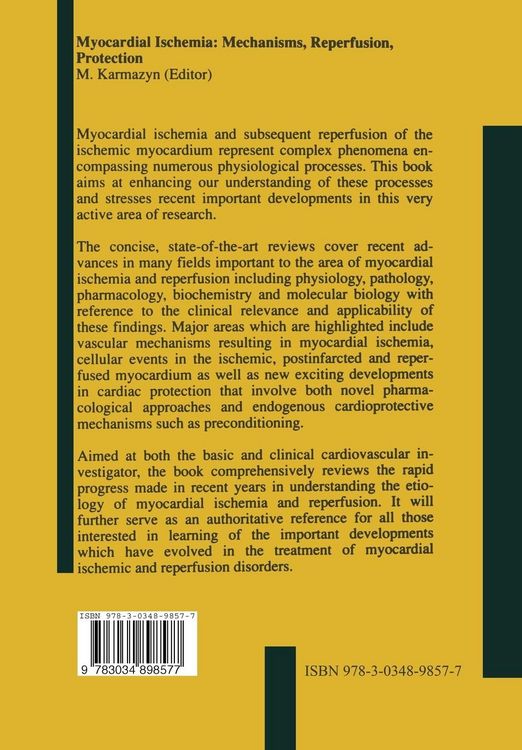 Produktbild: Myocardial Ischemia: Mechanisms, Reperfusion, Protection