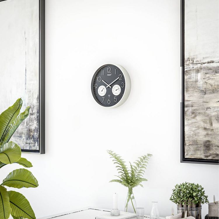 Produktbild: Mebus 12988 Funk Wanduhr 30cm x 30cm x 30cm x 4.5mm Silber