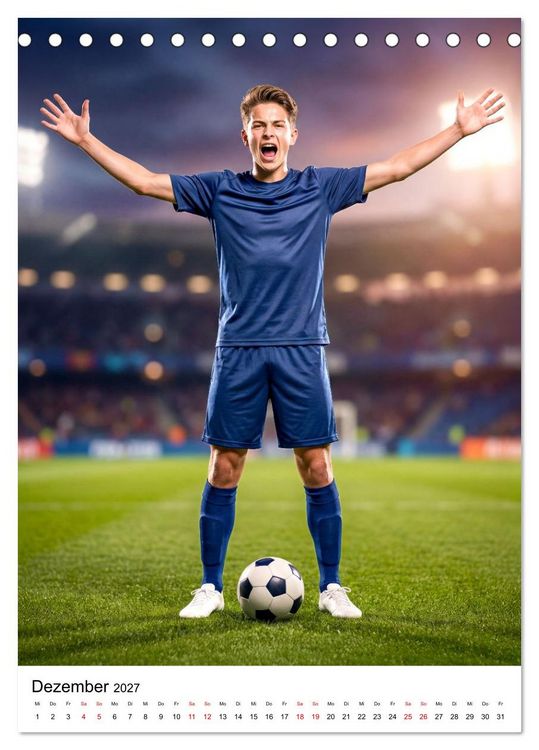 Produktbild: Am Ball - Dynamik des modernen Fu&szlig;balls (Tischkalender 2027 DIN A5 hoch), CALVENDO Monatskalender