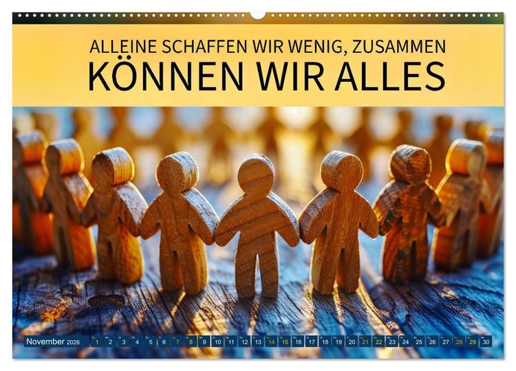Produktbild: Gemeinsam sind wir stark - motivierende Spr&uuml;che &uuml;ber Teams (Wandkalender 2026 DIN A2 quer), CALVENDO Monatskalender