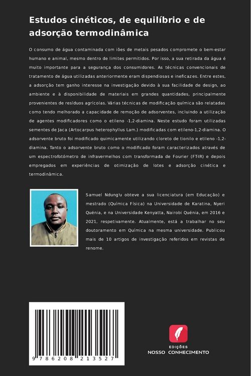 Produktbild: Estudos cin&eacute;ticos, de equil&iacute;brio e de adsor&ccedil;&atilde;o termodin&acirc;mica