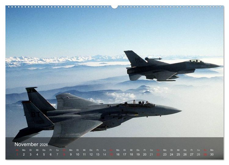 Produktbild: Luftwaffe. Kampfflugzeuge der USA (hochwertiger Premium Wandkalender 2026 DIN A2 quer), Kunstdruck in Hochglanz