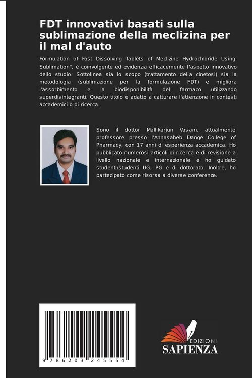 Produktbild: FDT innovativi basati sulla sublimazione della meclizina per il mal d'auto