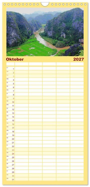 Produktbild: Familienplaner 2027 - Vietnams verborgenes Paradies mit 5 Spalten (Wandkalender, 21 x 45 cm) CALVENDO