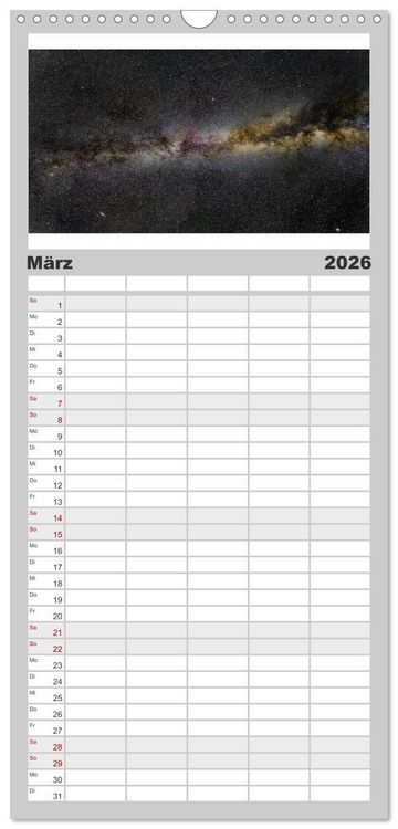 Produktbild: Familienplaner 2026 - Wunder der Milchstra&szlig;e mit 5 Spalten (Wandkalender, 21 x 45 cm) CALVENDO