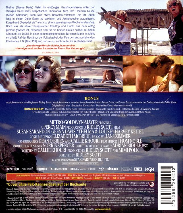 Produktbild: Thelma & Louise - 2-Disc Edition (UHD-Blu-ray + Bonus-Blu-ray)