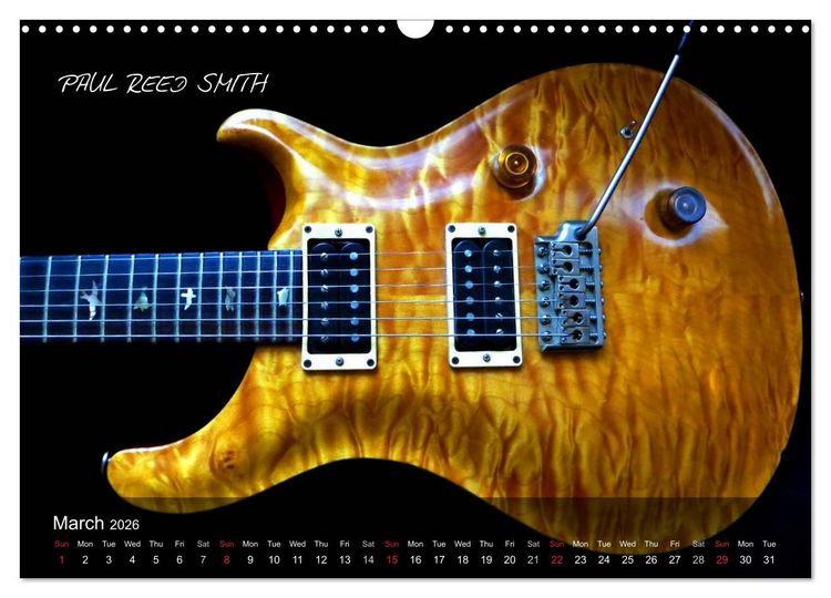 Produktbild: ROCK GUITARS put into the spotlight (Wall Calendar 2026 DIN A3 landscape), CALVENDO 12 Month Wall Calendar