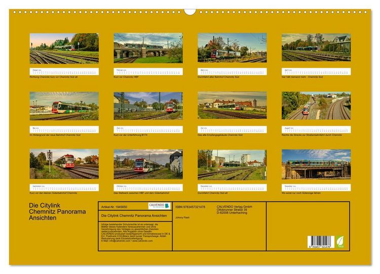Produktbild: Die Citylink Chemnitz Panorama Ansichten (Wandkalender 2026 DIN A2 quer), CALVENDO Monatskalender