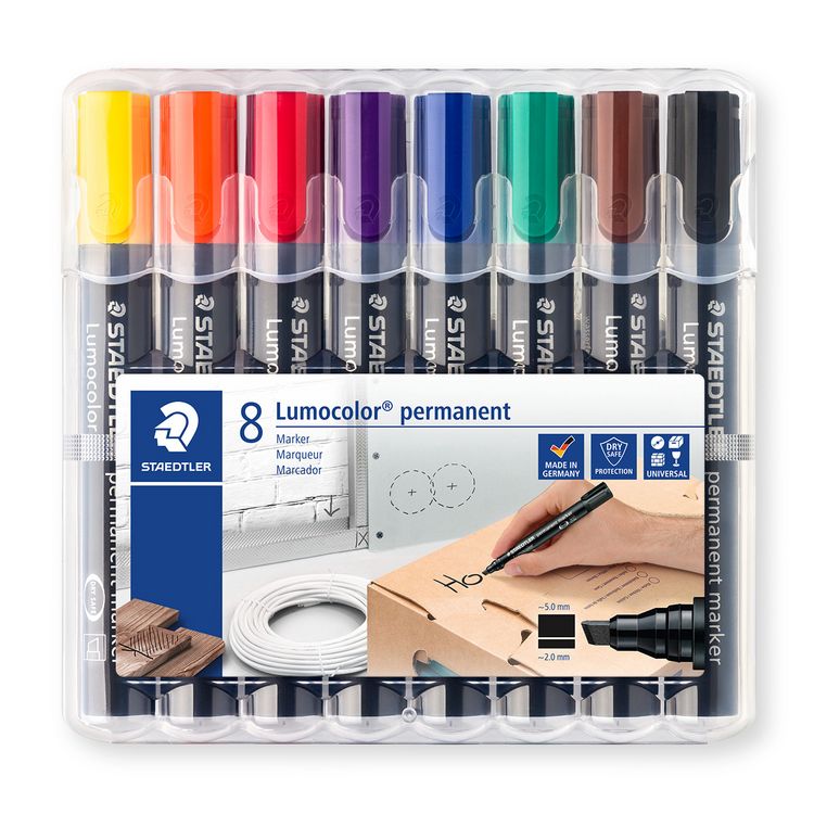 Produktbild: STAEDTLER Marker Lumocolor 350 parmanent, Keilspitze, 10er Set