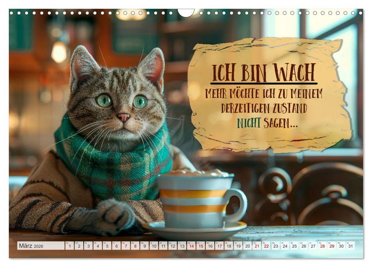 Produktbild: MORGENMUFFEL M&uuml;rrische Weisheiten (Wandkalender 2026 DIN A3 quer), CALVENDO Monatskalender